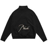 RHUDE embroidered slogan logo sweatshirts
